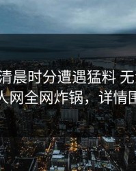 网红在清晨时分遭遇猛料 无法自持，秀人网全网炸锅，详情围观