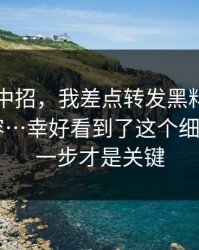 差点就中招，我差点转发黑料网入口相关内容…幸好看到了这个细节 - 最后一步才是关键