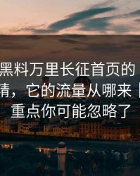 别笑，黑料万里长征首页的“入口”设计很精，它的流量从哪来｜真正的重点你可能忽略了