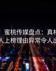 【速报】蜜桃传媒盘点：真相5大爆点，神秘人上榜理由异常令人出乎意料