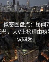 【速报】微密圈盘点：秘闻7个你从没注意的细节，大V上榜理由疯狂令人争议四起