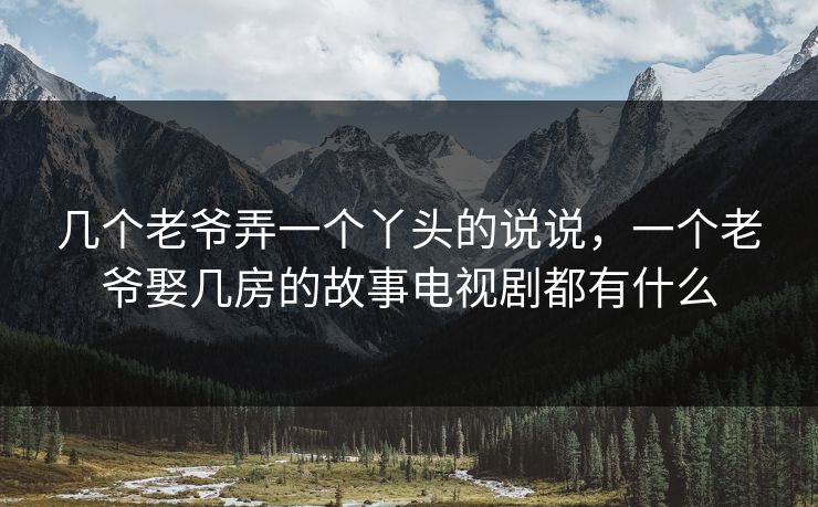 几个老爷弄一个丫头的说说，一个老爷娶几房的故事电视剧都有什么